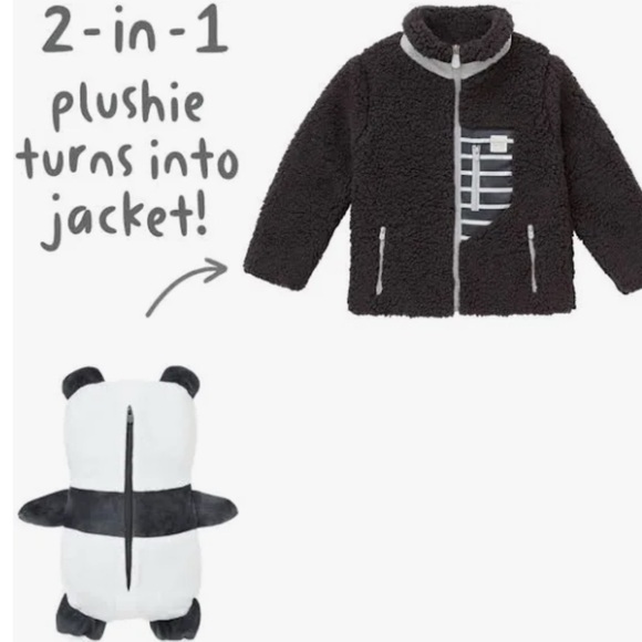 GUC Cubcoat 6-7 boys jacket zippered pocket portable panda pouch coat - Picture 16 of 16